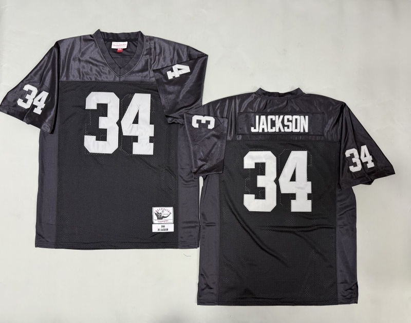 Men 2025 Nike Oakland Raiders #34 Jackson black Throwback Limited NFL Jersey style 001->oakland raiders->NFL Jersey